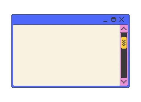 Clean dialog box with vertical scroll bar pixel art popup window UI overlay Illustrazione stock
