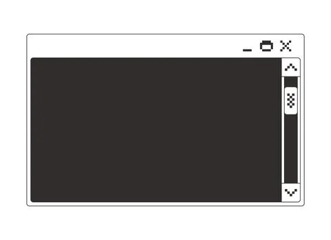 Clean dialog box with vertical scroll bar monochrome pixel pop-up window Illustrazione stock