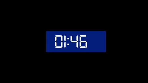 Clean digital countdown timer display showing a modern LED style on a black.. 库存影片 333470639
