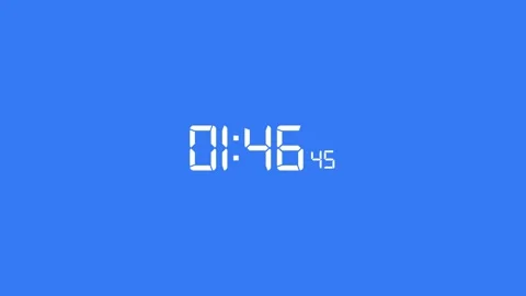 Clean digital countdown timer display showing a modern LED style on a black.. 動画素材 335021916