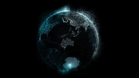 Clean Digital Earth Overlay Stock Footage 247265051