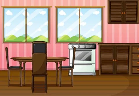 A clean dining room Stock Illustration