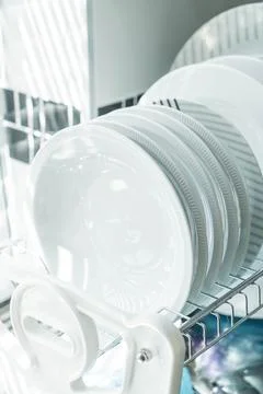 Clean dish on a dish rack 写真素材