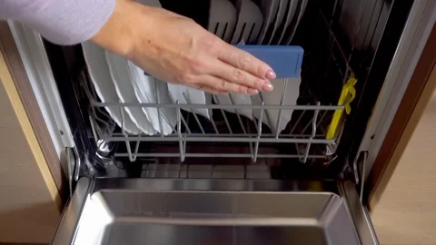 Clean dishes from the car Stock Footage 98743247