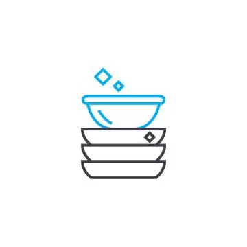 Clean dishes linear icon concept. Clean dishes line vector sign, symbol Stockillustratie