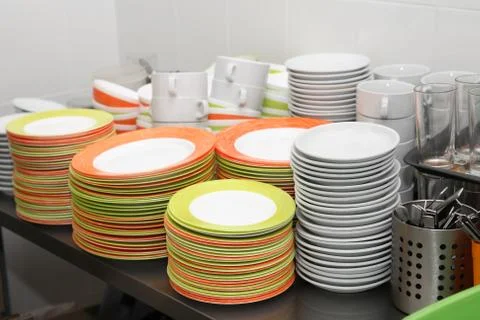 Clean Dishware Set Stock Photos