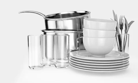 Clean Dishware Stack Stock Illustration