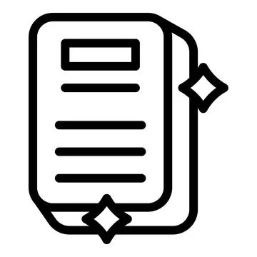 Clean document icon with sparkles for business and finance Stock Illustration