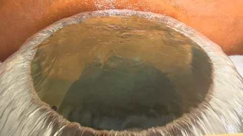 Clean drinkable water stream after water treatment. Static closeup shot. Stock Footage 119284574