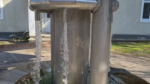 Clean Drinking Spring Water Flows From The Pipe. Stock Footage 150315288