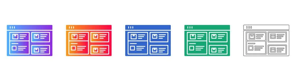 Clean E commerce Interface UI Icons 库存插图