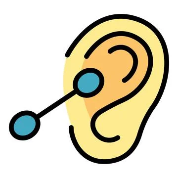 Clean ear icon vector flat 스톡 일러스트
