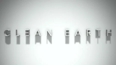 Clean Earth 3D title animation with shadows on a white background Video stock 296588366