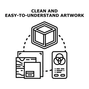 Clean easy to understand artwork creativity concept Illustrazione stock