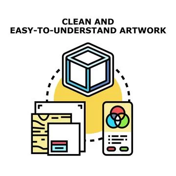 Clean easy to understand artwork creativity concept Stock Illustration