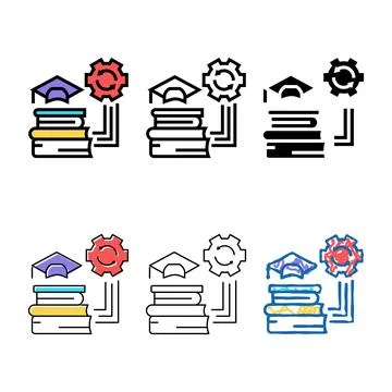 Clean education optimize color icon vector Stock Illustration