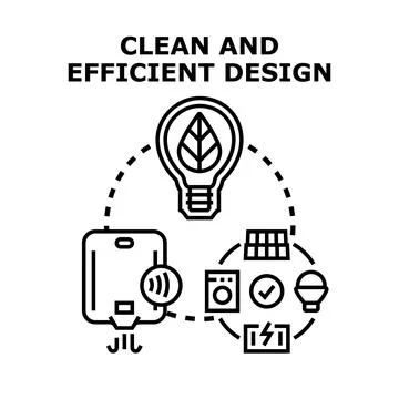 Clean efficient design optimizing sustainable smart home energy Stock Illustration