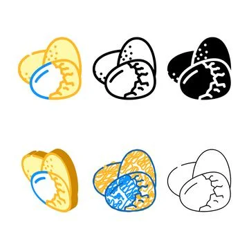 Clean egg shell food hen color icon vector イラスト素材