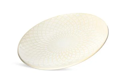 Clean empty ceramic plate isolated on white Foto stock