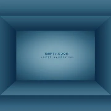 Clean empty room in blue color Illustrazione stock