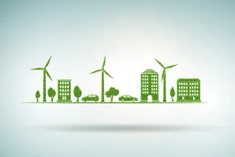 Clean energy and environment - 3d rendering Stock-Illustration