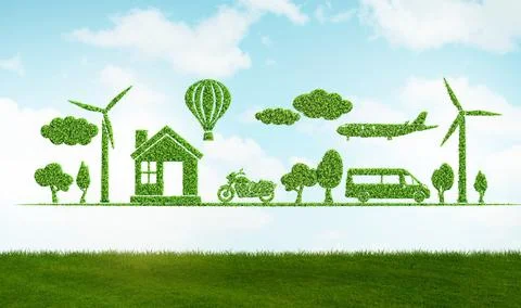 Clean energy and environment - 3d rendering Stock-Illustration