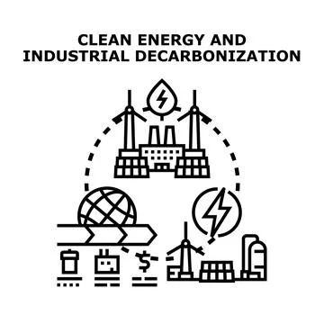 Clean energy and industrial decarbonization concept drawing global impact Stock Illustration