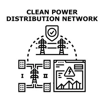 Clean energy distribution network management system Stock Illustration