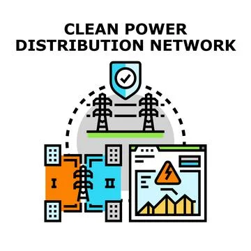 Clean energy distribution network management system Stock Illustration