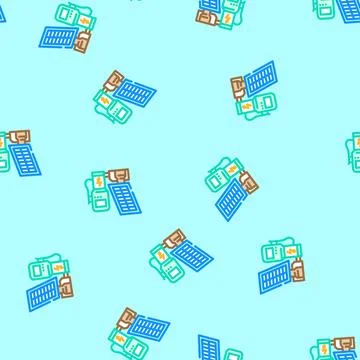 Clean energy electric vector seamless pattern Illustrazione stock