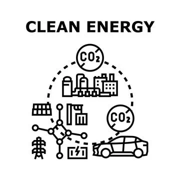 Clean energy environment concept preventing carbon emission Ilustración de archivo