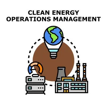 Clean energy operations management optimizing industrial processes Stock Illustration