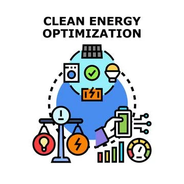 Clean energy optimization controlling electricity consumption system Illustration