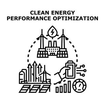 Clean energy performance optimization strategy development Stock Illustration