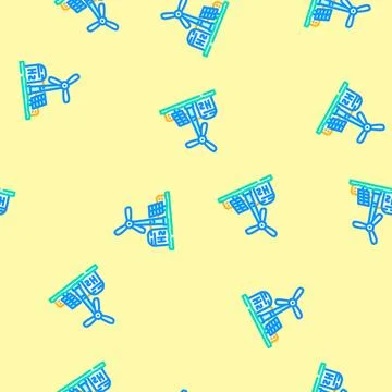 Clean energy production carbon vector seamless pattern Stock Illustration