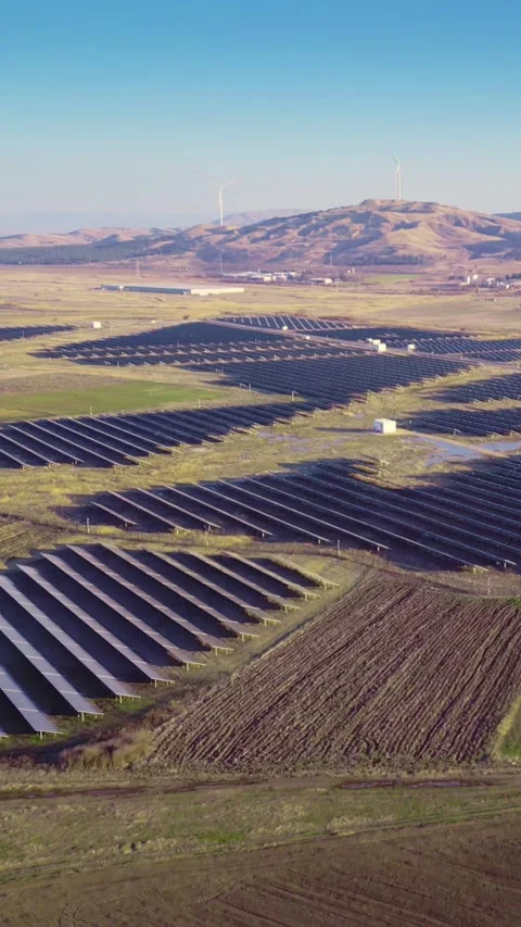 Clean energy production, vertical short video, phone background Stock Footage 283344890
