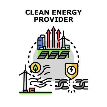 Clean energy provider concept protecting environment from pollution Stock Illustration