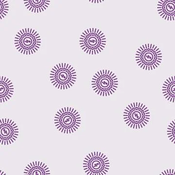 Clean energy solar panel line vector seamless pattern Stock Illustration
