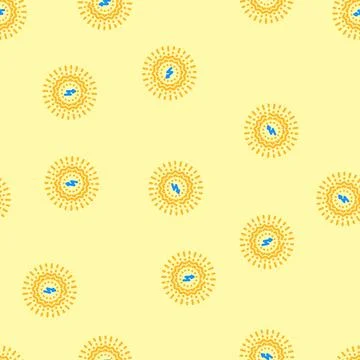 Clean energy solar panel vector seamless pattern 스톡 일러스트