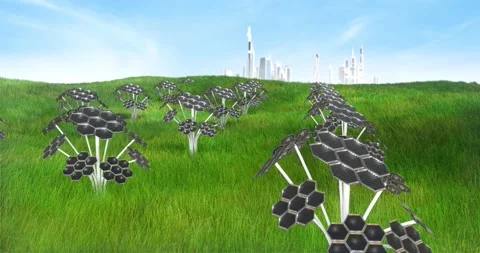 Clean energy solar panels future Stock Footage 200204455