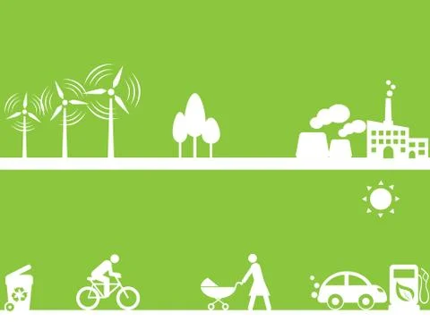 Clean energy sources Stock Illustration