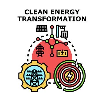 Clean energy transformation developing sustainable future technologies Ilustración de archivo