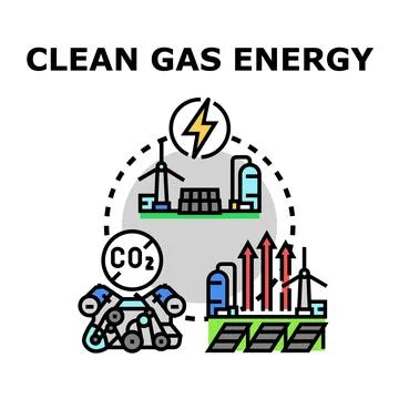 Clean energy transition featuring gas and renewables Stock Illustration