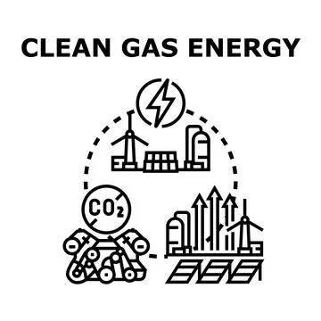 Clean energy transition featuring gas and renewables Stock Illustration
