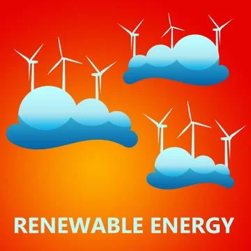 Clean energy windmills Stock Illustration