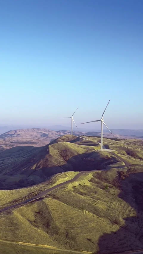 Clean energy, windmills, vertical short video, social media ecology cover Stock Footage 283344904