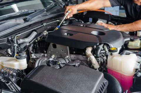 Clean the engine Stock Photos