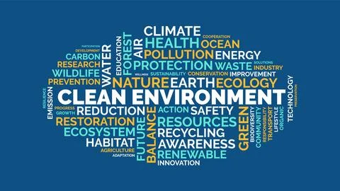 Clean Environment Word Cloud Concept Vector Illustration Illustration