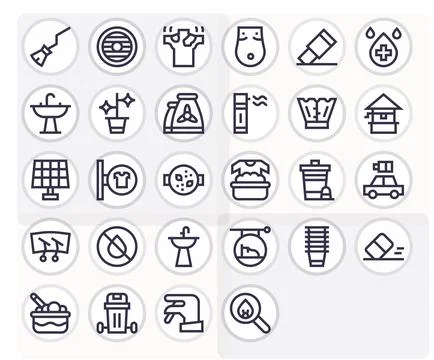 Clean Essential Vector Set including 28 Pixel Optimized Bold Line High Reso.. Stockillustratie