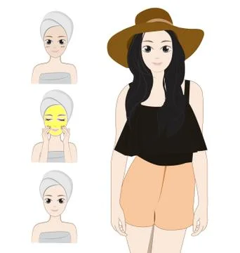 Clean face Stock Illustration